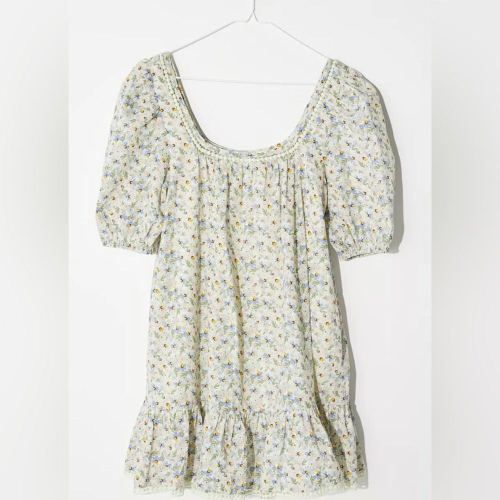 Urban Outfitters Floral Dress - Cream and Blue